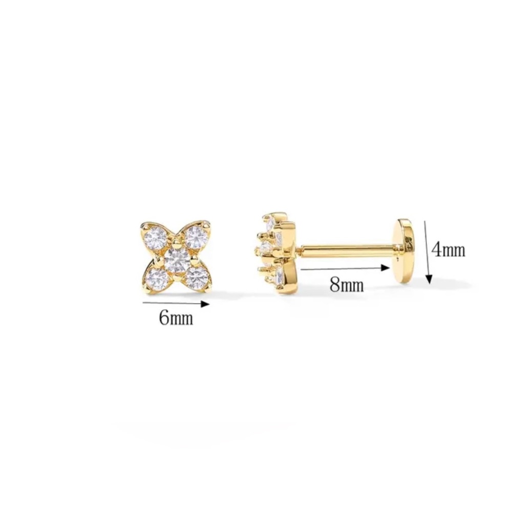 Flower stud Earrings 925 silver